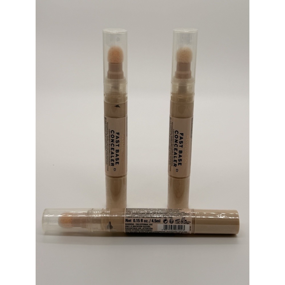 3X Revolution Beauty Fast Base Concealer Shade C1 Undertones Under Eye Coverage